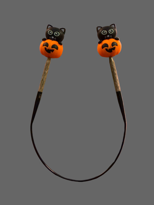 Pumpkin Kitty  Silicone Needle Toppers